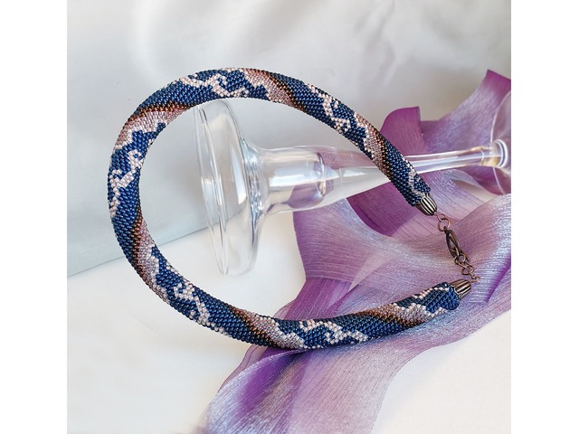 Прикраса із бісеру кольє-джгут "Ейфорія"