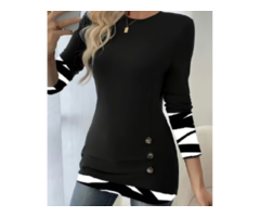 Жіноча туніка, футболка з довгим рукавом Чорна, нова