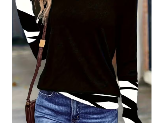 Жіноча туніка,  футболка з довгим рукавом Чорна,  нова