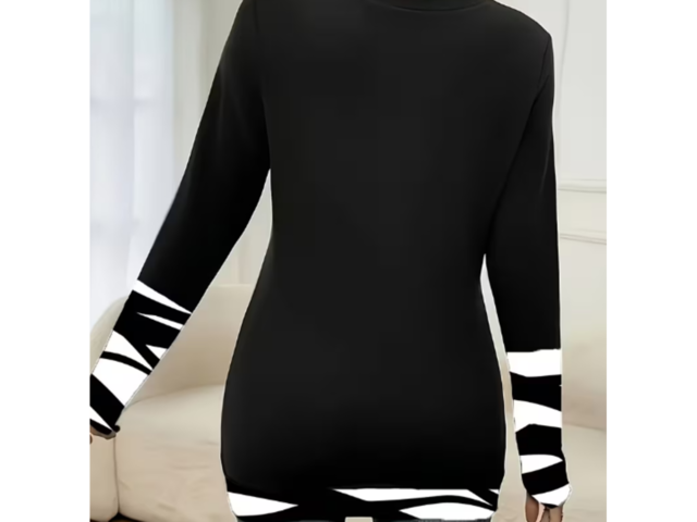 Жіноча туніка,  футболка з довгим рукавом Чорна,  нова