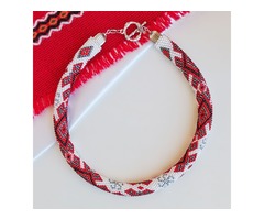 Прикраса із бісеру кольє-джгут 