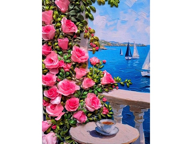 Картина стрічками" Морський пейзаж"