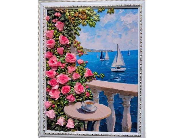 Картина стрічками" Морський пейзаж"