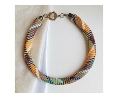 Прикраса із бісеру кольє-джгут 