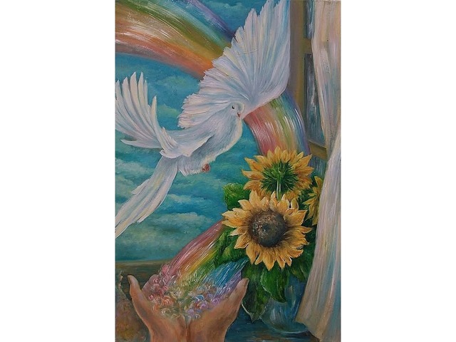 Картина "Веселка миру у долонях" (40х60 см)