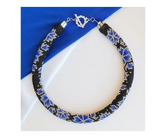 Прикраса із бісеру кольє-джгут 