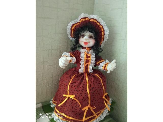 Интерьерная кукла- грелка Барышня на чайник ручная работа Чулочная Техника к 8 марта