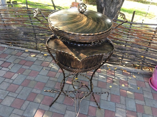 Садовый очаг, костровой стол барокко Hand Made + садж эксклюзив,  Fire Pit, чаша для вогнища