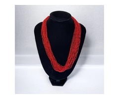 Розкішне багаторядне намисто з бісеру