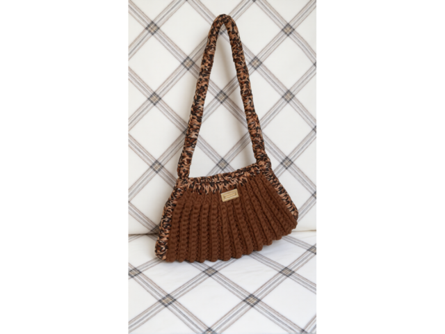 Сумка ручной работы Цвет: кофе + леопард