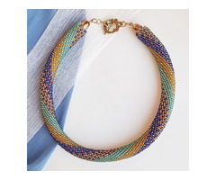 Прикраса із бісеру кольє-джгут 