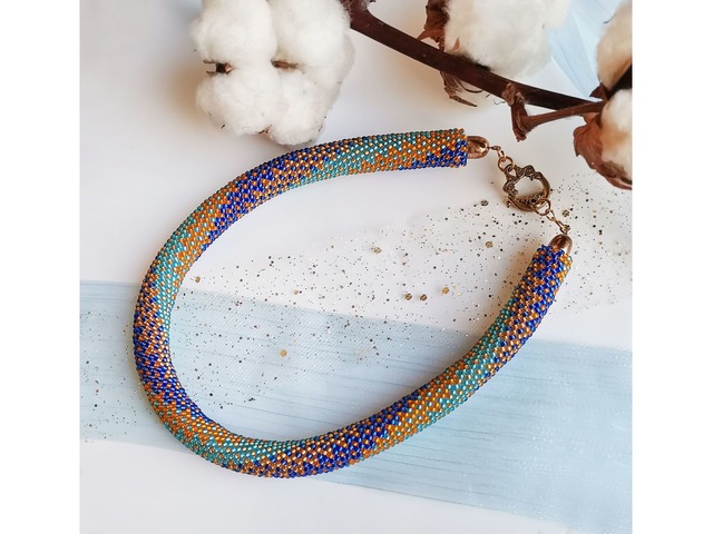 Прикраса із бісеру кольє-джгут "Надія"