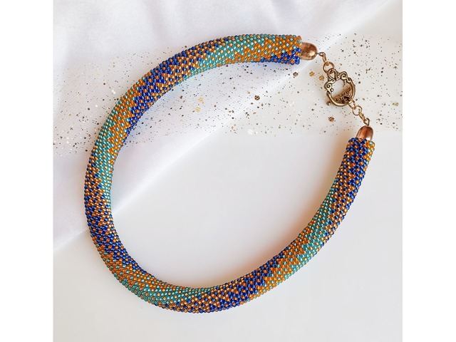 Прикраса із бісеру кольє-джгут "Надія"