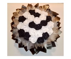 Троянди чорно-білі з блискітками