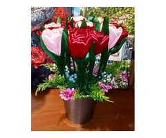 Тюльпани з атласної стрічки