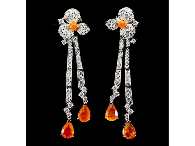 Серьги с натуральными Опалами