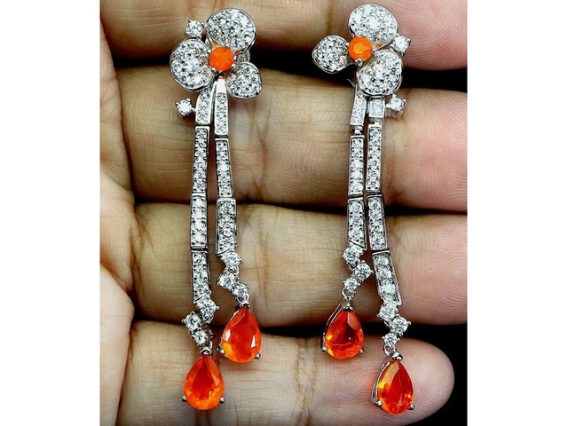 Серьги с натуральными Опалами