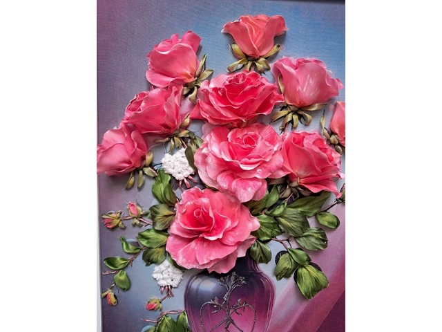 Картина стрічками "Королева квітів"