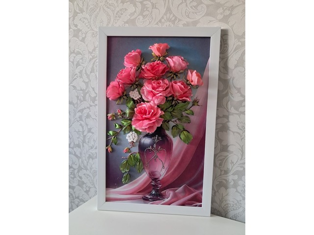 Картина стрічками "Королева квітів"