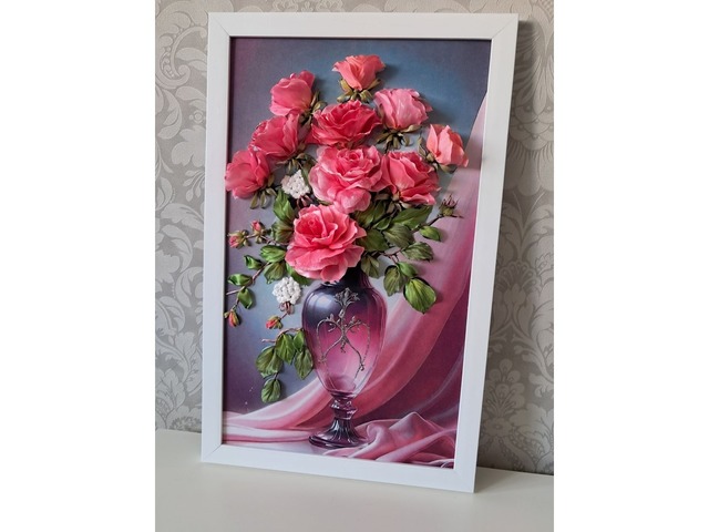 Картина стрічками "Королева квітів"