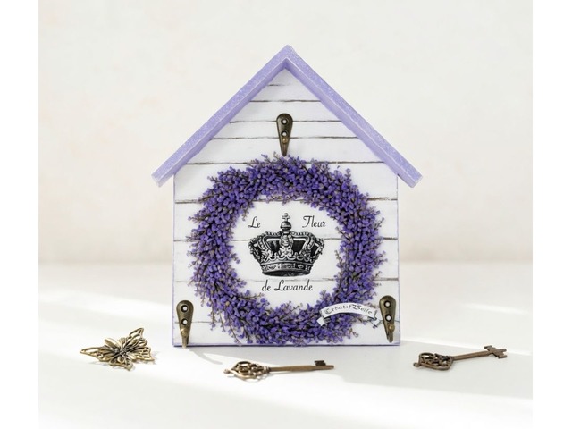 Ключница-домик «Le Fleur de Lavande» • Шебби-шик прованс • Настенная вешалка