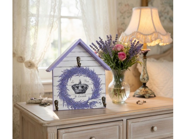 Ключница-домик «Le Fleur de Lavande» • Шебби-шик прованс • Настенная вешалка