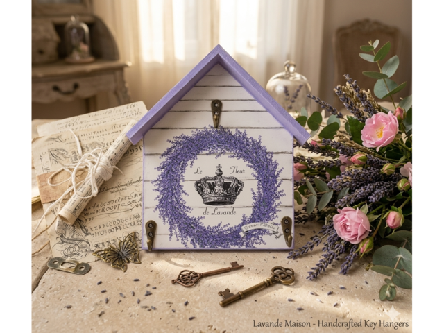 Ключница-домик «Le Fleur de Lavande» • Шебби-шик прованс • Настенная вешалка