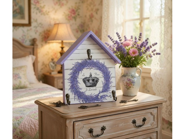 Ключница-домик «Le Fleur de Lavande» • Шебби-шик прованс • Настенная вешалка