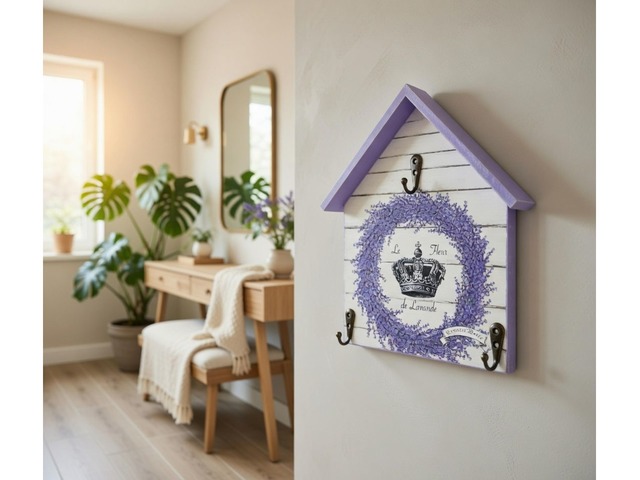 Ключница-домик «Le Fleur de Lavande» • Шебби-шик прованс • Настенная вешалка