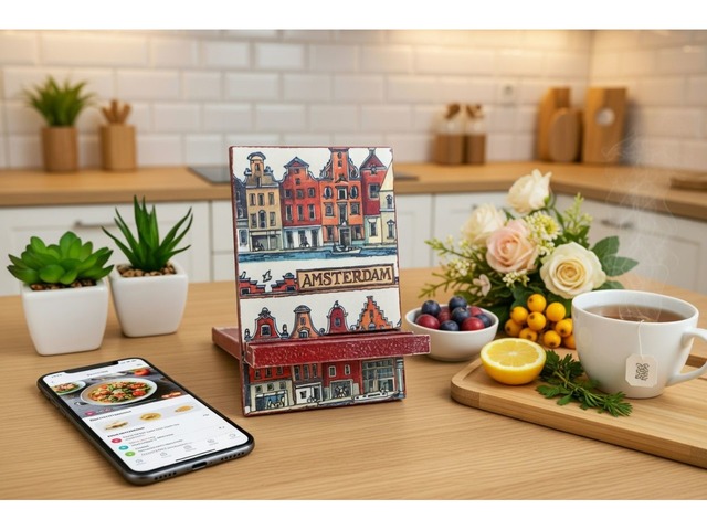 Подставка для телефона «Амстердам» • Декупаж • Ручная работа