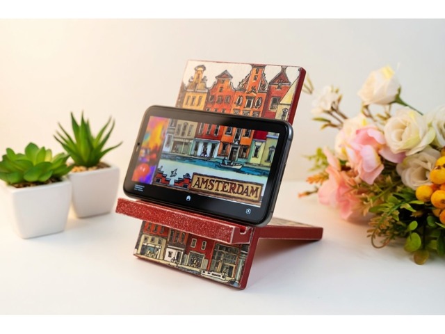 Подставка для телефона «Амстердам» • Декупаж • Ручная работа