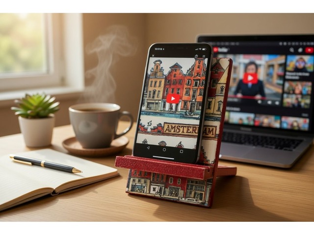 Подставка для телефона «Амстердам» • Декупаж • Ручная работа