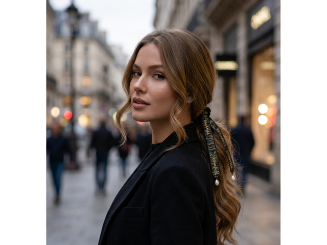 Шовкова резинка/скранч для волосся