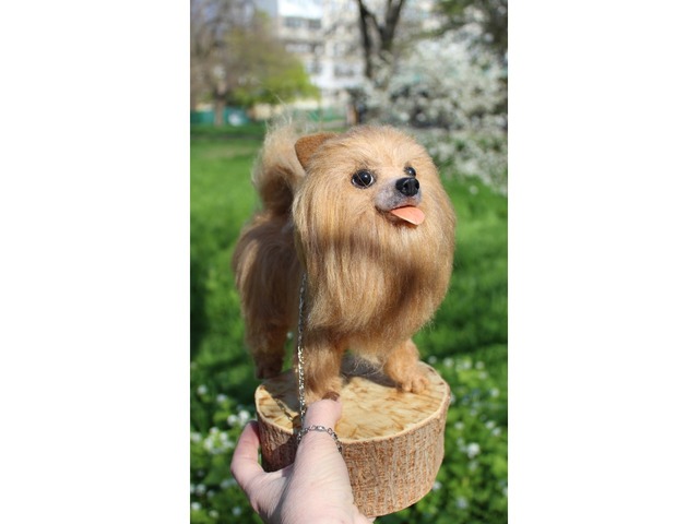 Шпиц собака іграшка валяна з шерсті хендмєйд пес войлочний інтерєрний подарок сувенір