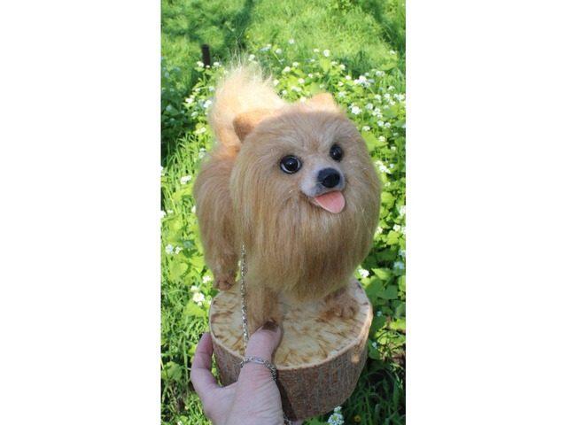 Шпиц собака іграшка валяна з шерсті хендмєйд пес войлочний інтерєрний подарок сувенір