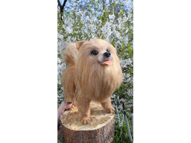 Шпиц собака іграшка валяна з шерсті хендмєйд пес войлочний інтерєрний подарок сувенір