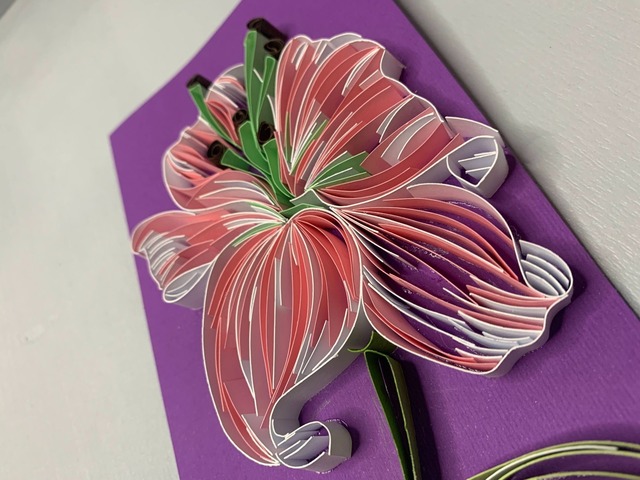 Квілінг листівка “З Днем народження” з об’ємною лілією ручної роботи