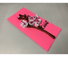 Квілінг листівка “With Love” з об’ємною квіткою ручної роботи