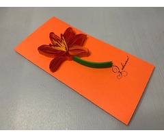 Квілінг листівка “З ювілеєм!” з об’ємною лілією ручної роботи