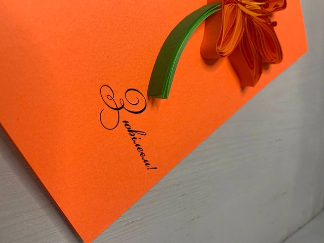 Квілінг листівка “З ювілеєм!” з об’ємною лілією ручної роботи