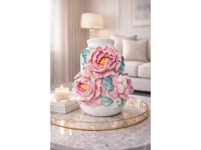 Керамічна ваза з об'ємним декором