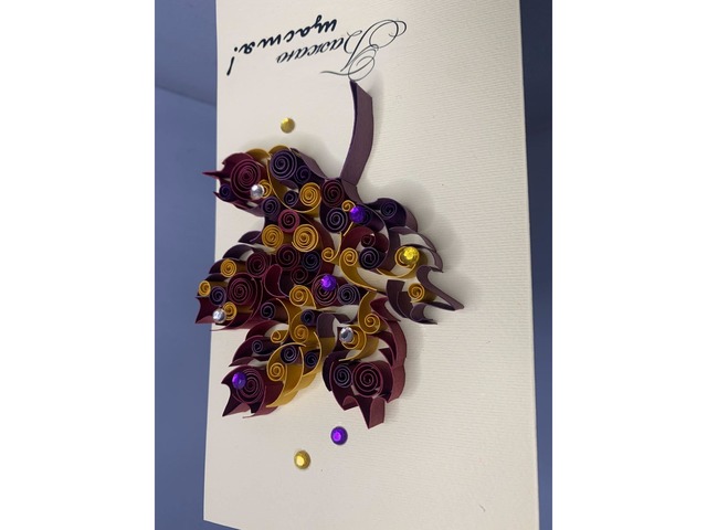 Квілінг листівка ручної роботи “Осінній лист”