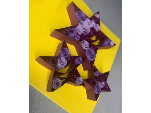 Квілінг листівка “З Днем Народження” зірки