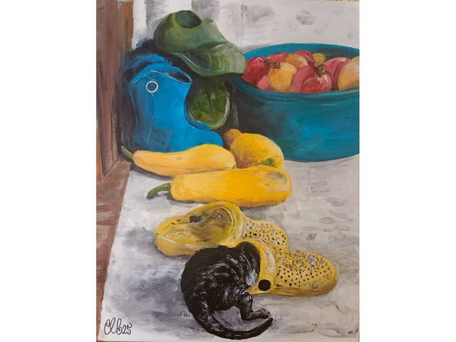 Картина "Котёнок в тапке"