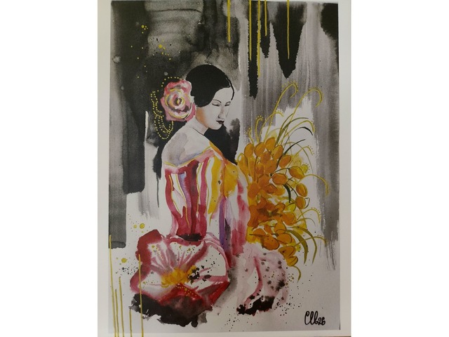 Интерьерная картина "Весна (Девушка с жёлтыми тюльпанами)"