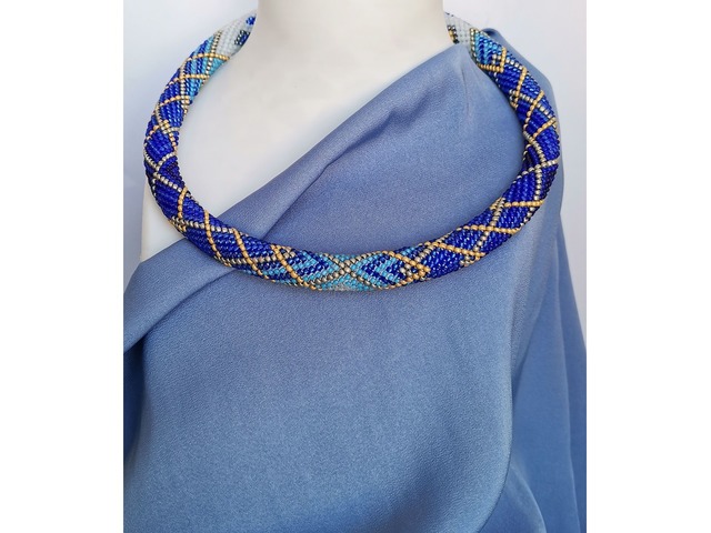 Прикраса із бісеру кольє-джгут "Північне сяйво"