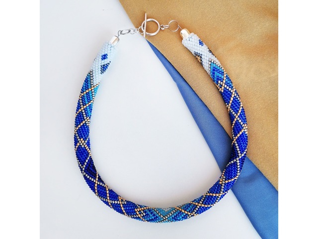 Прикраса із бісеру кольє-джгут "Північне сяйво"