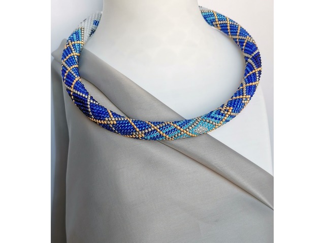 Прикраса із бісеру кольє-джгут "Північне сяйво"
