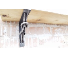 Настінна полиця в стилі лофт з натурального дерева та металу