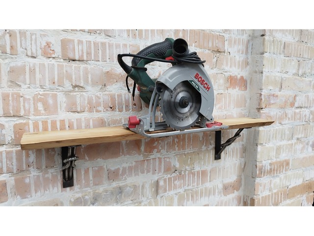 Настінна полиця в стилі лофт з натурального дерева та металу